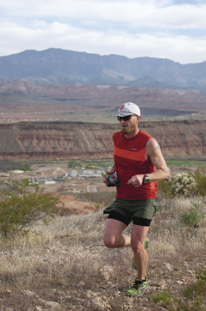 One of the beautiful aspects of trail running is the simplicity of going light and fast. If water sources are readily available, a couple of well-stuffed pockets with calories and a water bottle or two will allow you to cover a large area quickly. Photo by Brad Lewis. 