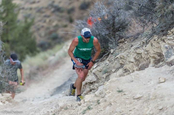Grinding up the first climb below Burma Road. ©Paul Nelson