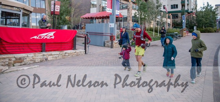 Running into the finish with my kids. My youngest was so excited. His first time running it in with Daddy.