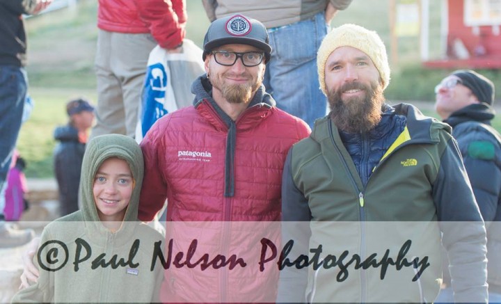 Pre-race morning. Rob, myelf and my oldest son. Up early to see the Tortoise division off and running — then back to drink a little more coffee and get ready for our noon start. 