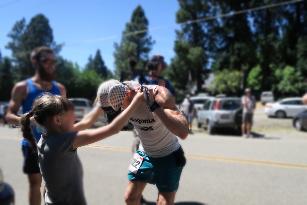 Cooling off with an ice bandana from my daughter at Foresthill. Photo by Benjamin Browning.