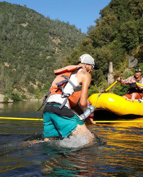 Crossing the American River at mile 78. Photo by Altra Footwear.